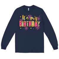 Navy it's my birthday Long Sleeve Tee - JahusDesignShop