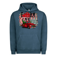 Pigment Midnight Navy Farm Life Christmas Urban Hoodie - Bettercallsaul