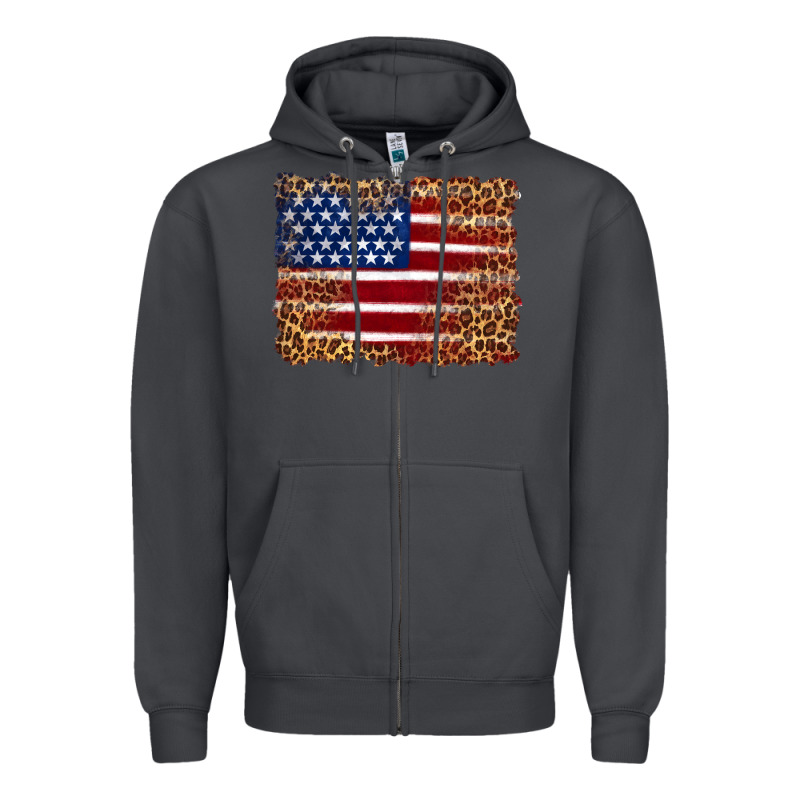 American Flag And Leopard Zipper Hoodie by Artiststas | Teevron