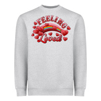 Heather Grey feeling loved valentine's day Heavyweight Sweatshirt - RanaPortraitStore