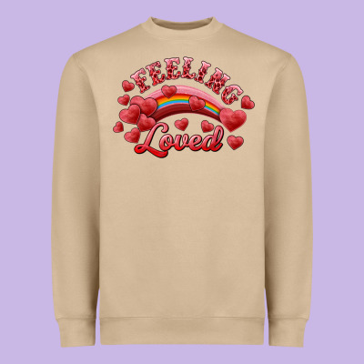 Feeling Loved Valentine's Day Heavyweight Sweatshirt Designed By Ranaportraitstore