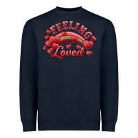 Navy feeling loved valentine's day Heavyweight Sweatshirt - RanaPortraitStore
