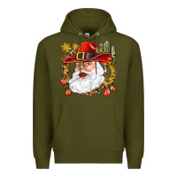 Army Green Cowboy Santa Premium Hoodie - BundleAndBundleShop