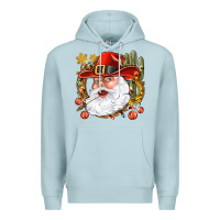 Blue Mist Cowboy Santa Premium Hoodie - BundleAndBundleShop
