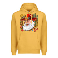 Mustard Cowboy Santa Premium Hoodie - BundleAndBundleShop