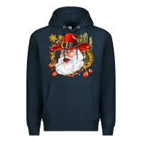 Navy Cowboy Santa Premium Hoodie - BundleAndBundleShop