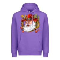 Purple Cowboy Santa Premium Hoodie - BundleAndBundleShop