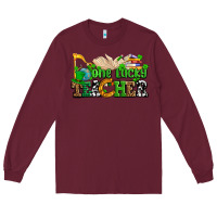 Burgundy one lucky teacher Long Sleeve Tee - AdoDesignShop