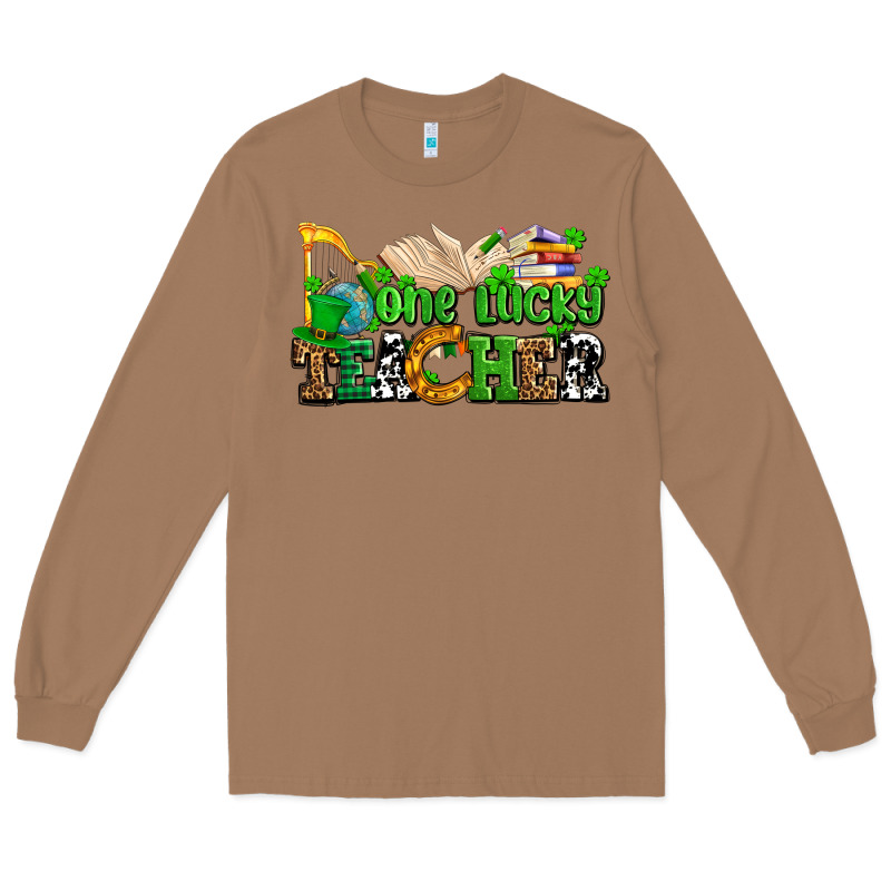 One Lucky Teacher Long Sleeve Tee by AdoDesignShop | Teevron