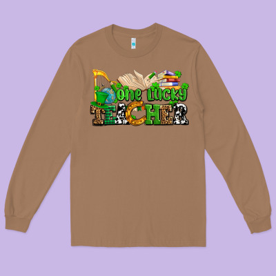 One Lucky Teacher Long Sleeve Tee Designed By Adodesignshop