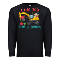 Black i dig 100 days of school excavator Premium Sweatshirt - MaliasSmallBusiness