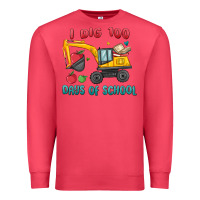 Cardinal i dig 100 days of school excavator Premium Sweatshirt - MaliasSmallBusiness