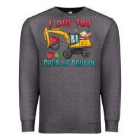 Charcoal Heather i dig 100 days of school excavator Premium Sweatshirt - MaliasSmallBusiness