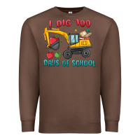Chestnut i dig 100 days of school excavator Premium Sweatshirt - MaliasSmallBusiness