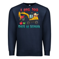 Navy i dig 100 days of school excavator Premium Sweatshirt - MaliasSmallBusiness