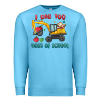 Ocean Blue i dig 100 days of school excavator Premium Sweatshirt - MaliasSmallBusiness