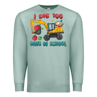 Seafoam i dig 100 days of school excavator Premium Sweatshirt - MaliasSmallBusiness