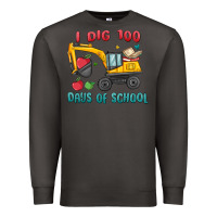 Smoke i dig 100 days of school excavator Premium Sweatshirt - MaliasSmallBusiness