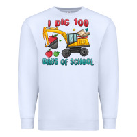 White i dig 100 days of school excavator Premium Sweatshirt - MaliasSmallBusiness