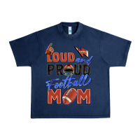 Navy loud and proud football mom Urban Heavy Tee - Zillion Design Studio