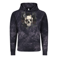 Cloud Black Floral skull Vintage Hoodie - RanaPortraitStore