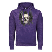 Cloud Purple Floral skull Vintage Hoodie - RanaPortraitStore