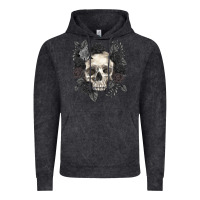 Vintage Black Floral skull Vintage Hoodie - RanaPortraitStore