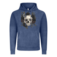 Vintage Denim Floral skull Vintage Hoodie - RanaPortraitStore