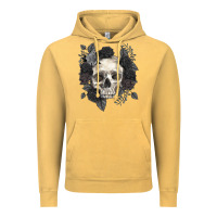 Vintage Mustard Floral skull Vintage Hoodie - RanaPortraitStore