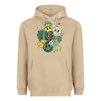Mushroom st patricks day green smile Heavyweight Hoodie - MaliasSmallBusiness