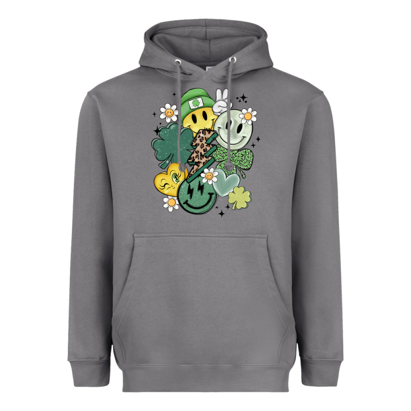 St Patricks Day Green Smile Heavyweight Hoodie by MaliasSmallBusiness | Teevron