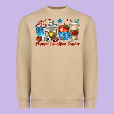 Physical Education Teacher Coffee Cups Heavyweight Sweatshirt Designed By Texasbilliewilder