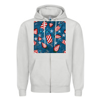 Dove Grey 4th uf july strawberries seamless pattern Zipper Hoodie - BundleAndBundleShop