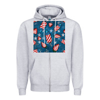 Heather Grey 4th uf july strawberries seamless pattern Zipper Hoodie - BundleAndBundleShop