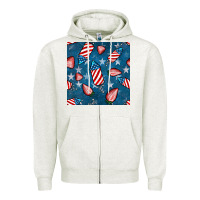 Oatmeal Heather 4th uf july strawberries seamless pattern Zipper Hoodie - BundleAndBundleShop