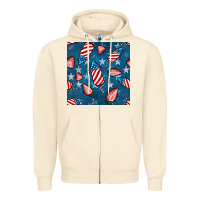 Sandshell 4th uf july strawberries seamless pattern Zipper Hoodie - BundleAndBundleShop