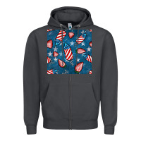 Smoke 4th uf july strawberries seamless pattern Zipper Hoodie - BundleAndBundleShop