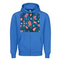 True Royal 4th uf july strawberries seamless pattern Zipper Hoodie - BundleAndBundleShop