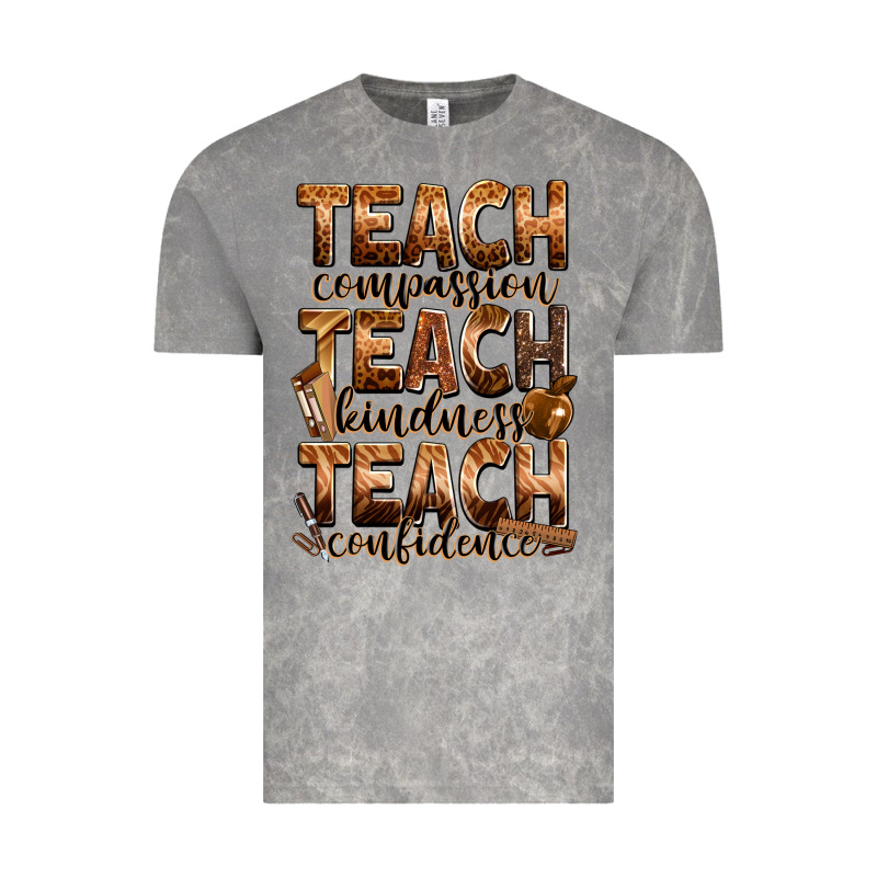Teach Compassion Teach Kindness Teach Confidence Vintage Tee by Zillion Design Studio | Teevron