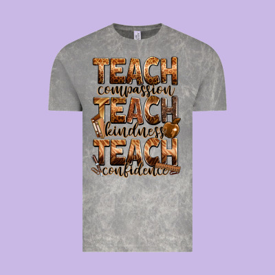 Teach Compassion Teach Kindness Teach Confidence Vintage Tee Designed By Zillion Design Studio