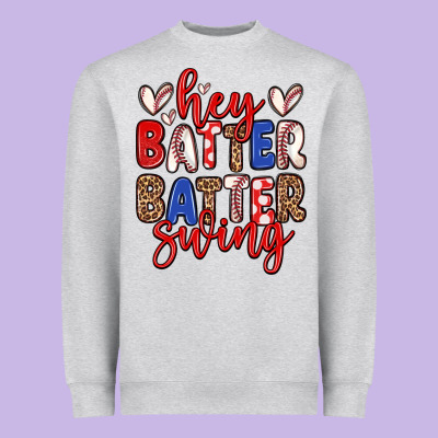 Hey Batter Batter Swing Heavyweight Sweatshirt Designed By Zillion Design Studio