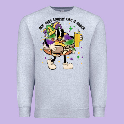 Out Here Lookin Like A Snack King Cake Mardi Gras Premium Sweatshirt Designed By Maliassmallbusiness