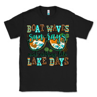 Black boat waves sun rays aint nothing like lake days Classic Tee - AdoDesignShop