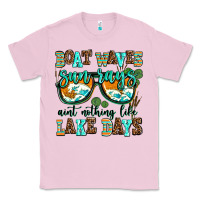 Bubblegum Pink boat waves sun rays aint nothing like lake days Classic Tee - AdoDesignShop