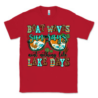 Red boat waves sun rays aint nothing like lake days Classic Tee - AdoDesignShop