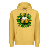 Antique Gold St. Patricks Sunflower With Beer Premium Hoodie - BundleAndBundleShop