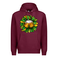 Burgundy St. Patricks Sunflower With Beer Premium Hoodie - BundleAndBundleShop