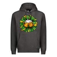 Charcoal Heather St. Patricks Sunflower With Beer Premium Hoodie - BundleAndBundleShop
