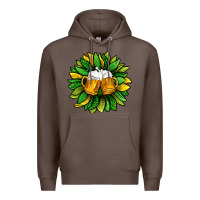Coffee St. Patricks Sunflower With Beer Premium Hoodie - BundleAndBundleShop