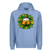 Colony Blue St. Patricks Sunflower With Beer Premium Hoodie - BundleAndBundleShop